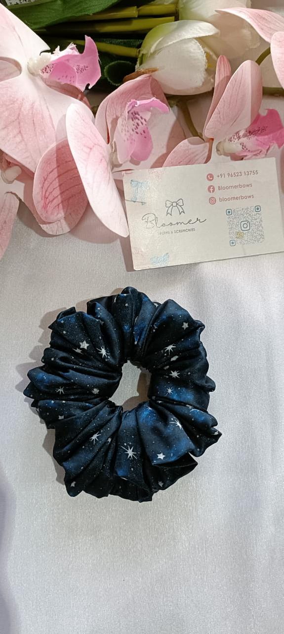 Night theme satin scrunchy