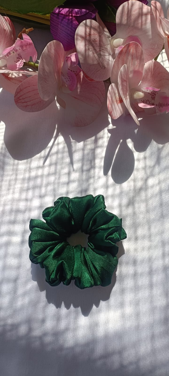 Green plain scrunchy