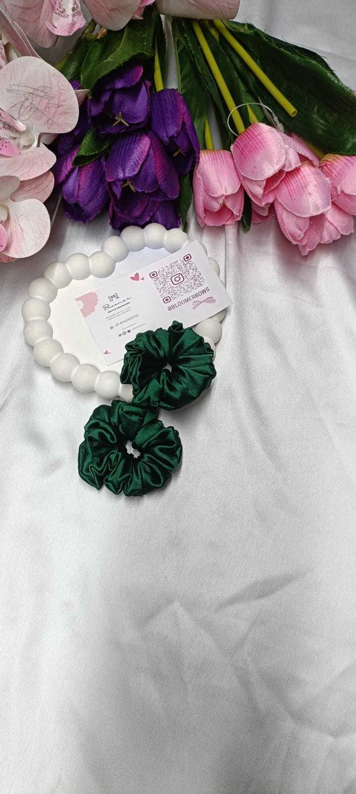 Bottle green baby Scrunchies