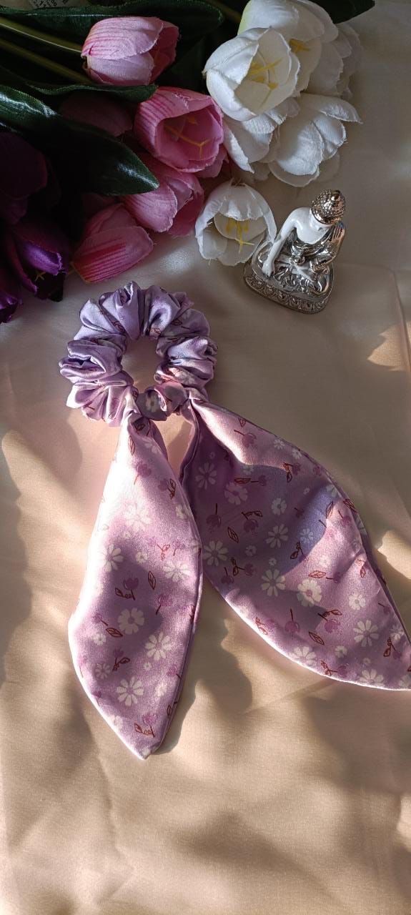 Lavender long tail scrunchy