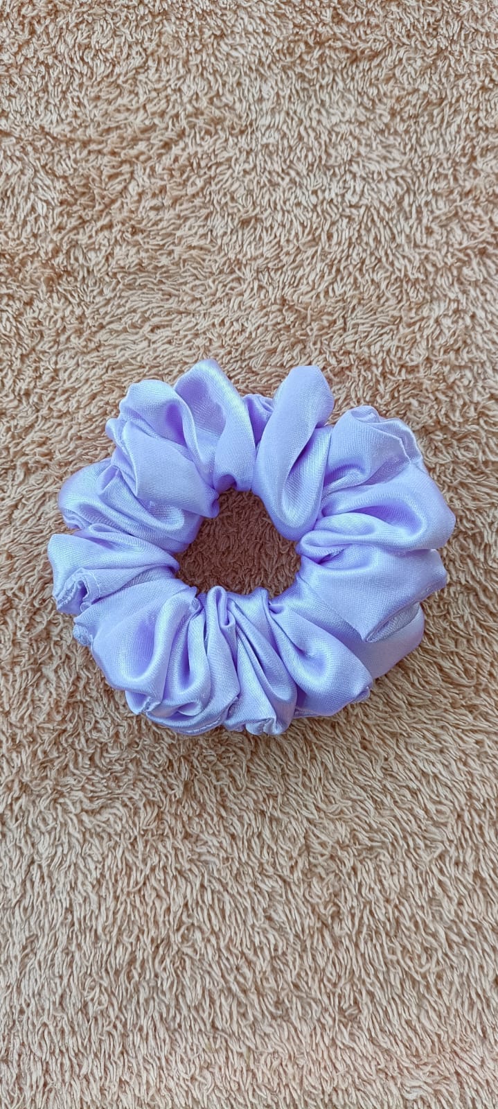 Lavender soft satin scrunchy