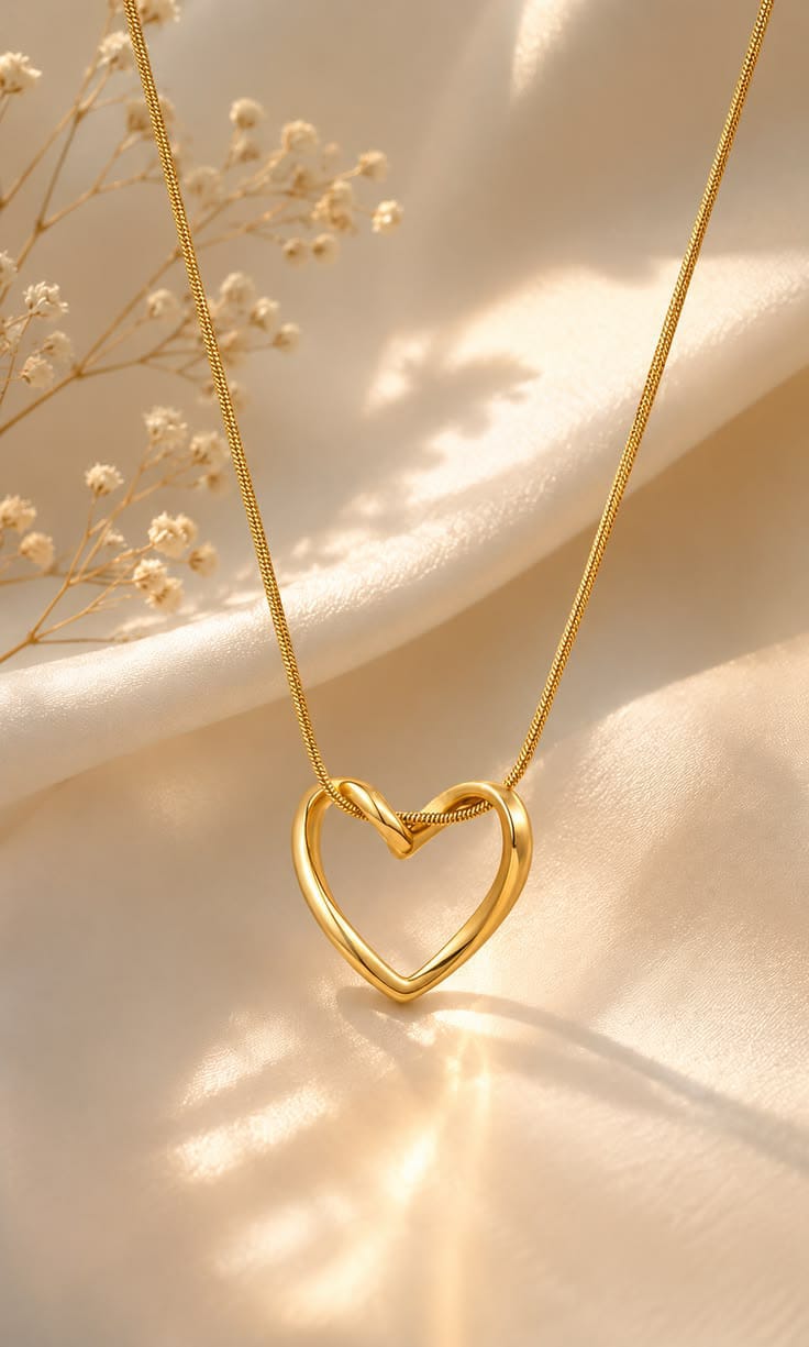 Simple heart locket necklace