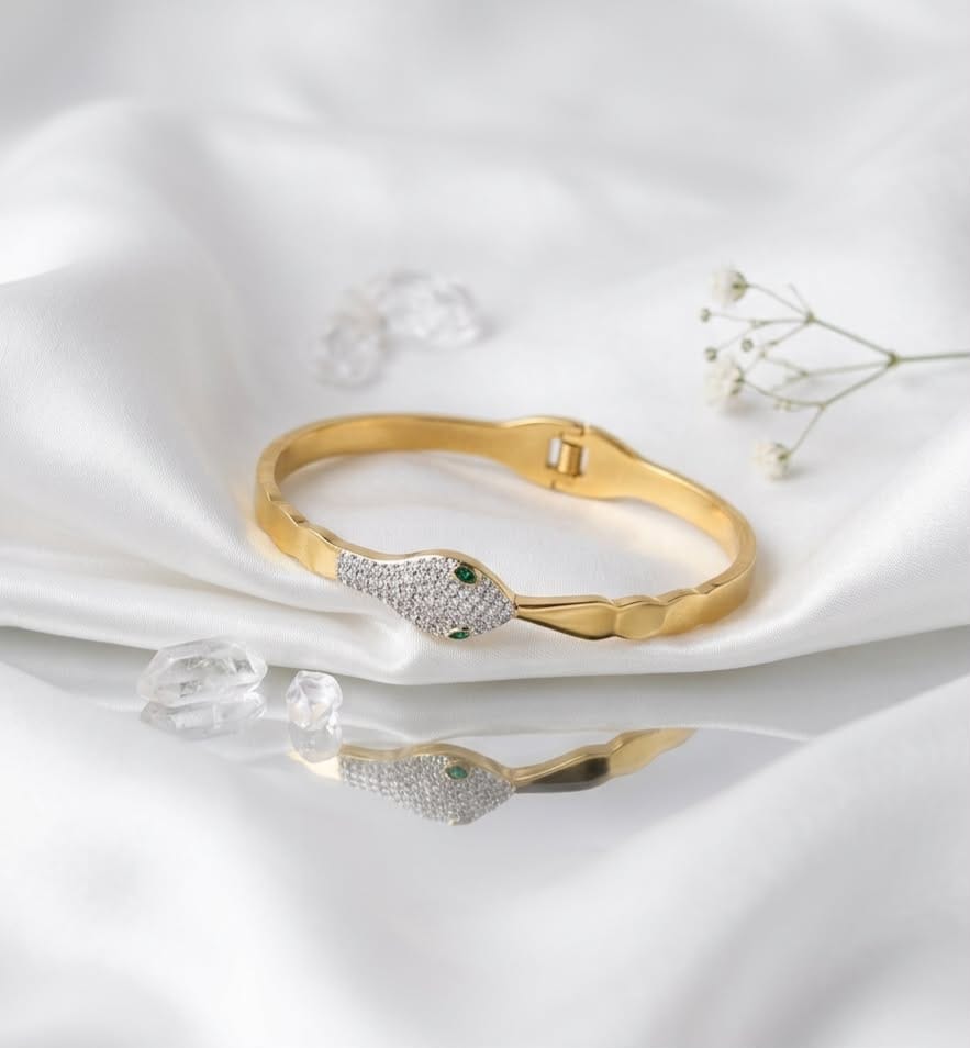 Trending snake kada with Swarovski stone