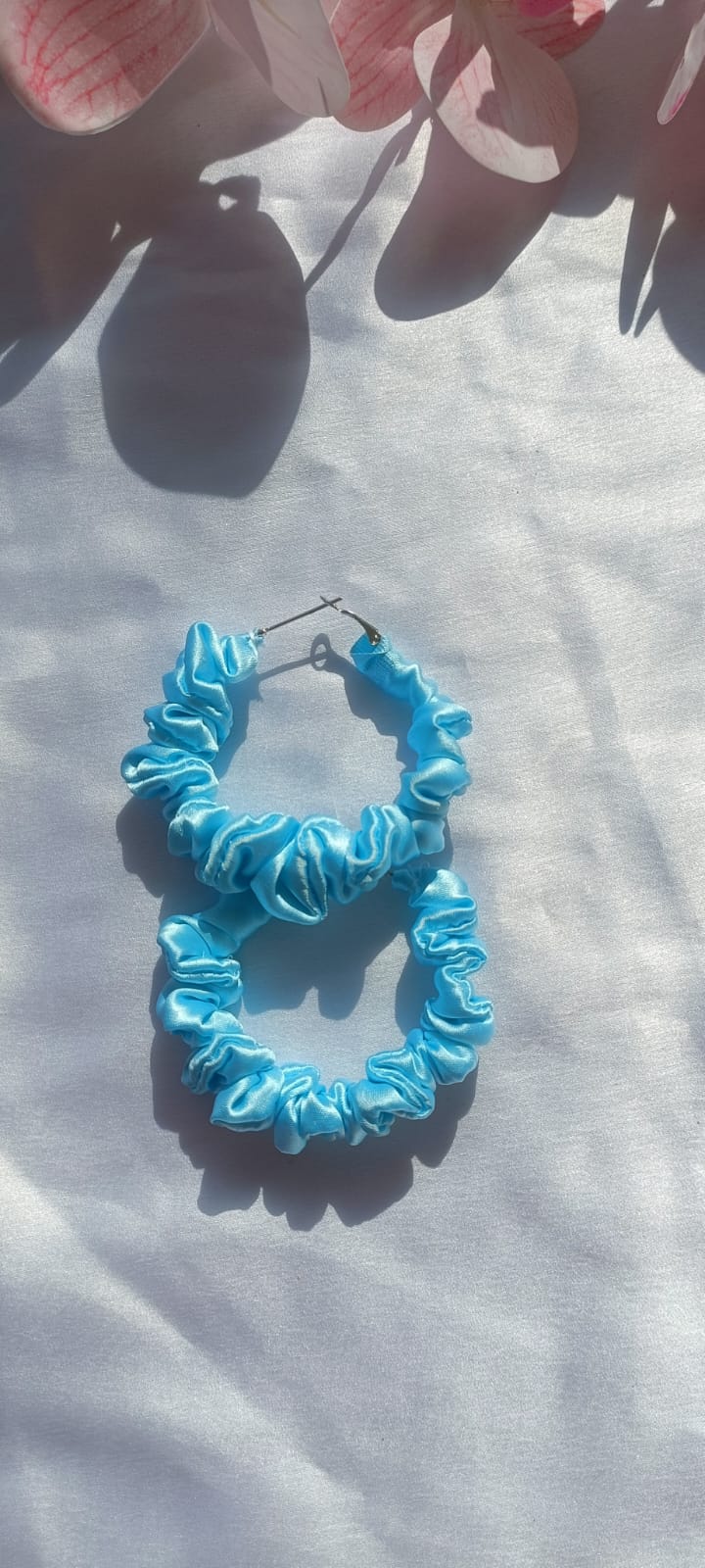 Sky blue ear hoops