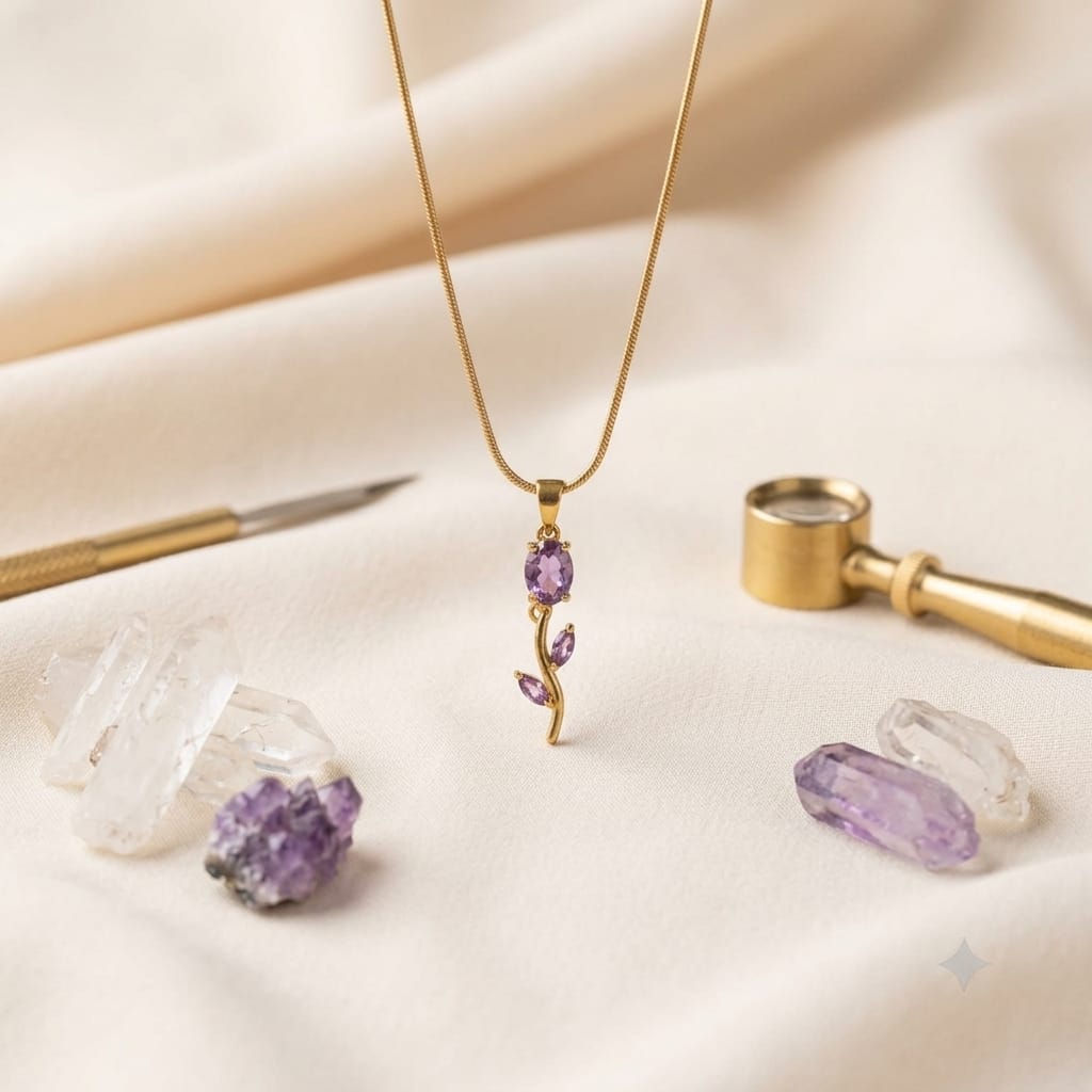 Purple Tulip neck chain