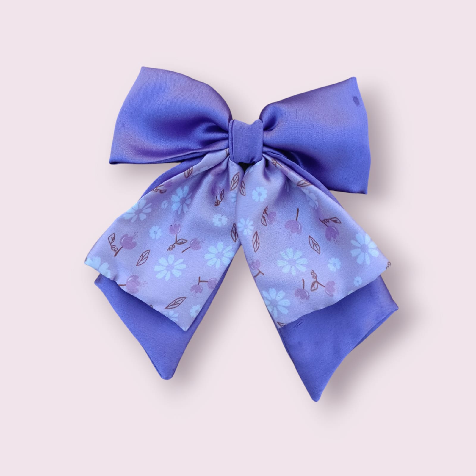 Lavender double pig tail bow