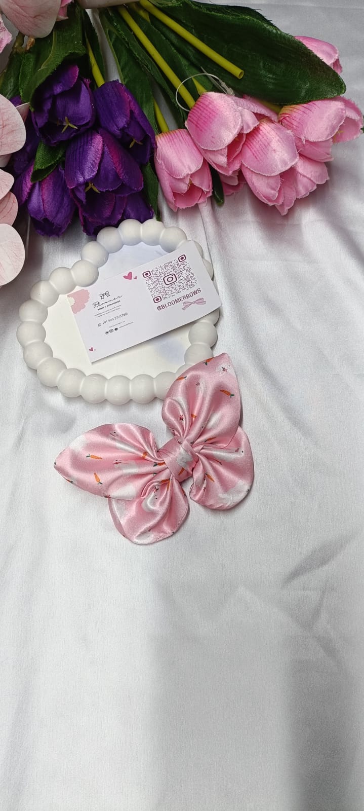 Bunny rabbit printed butterfly bow