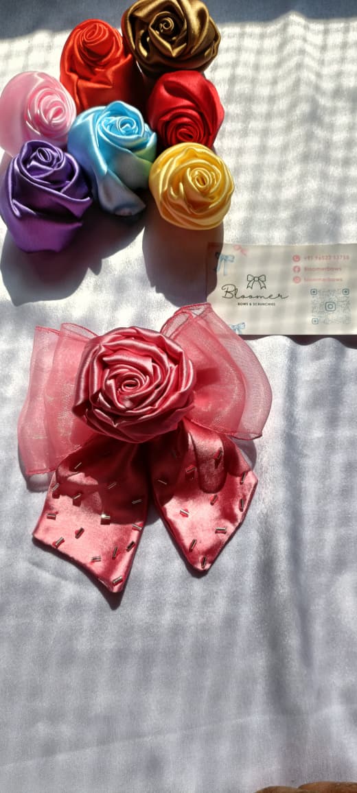 Pink Rose bow