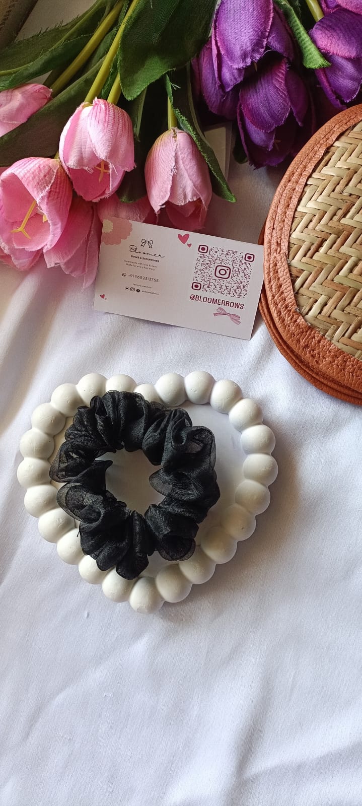 Black organza scrunchie