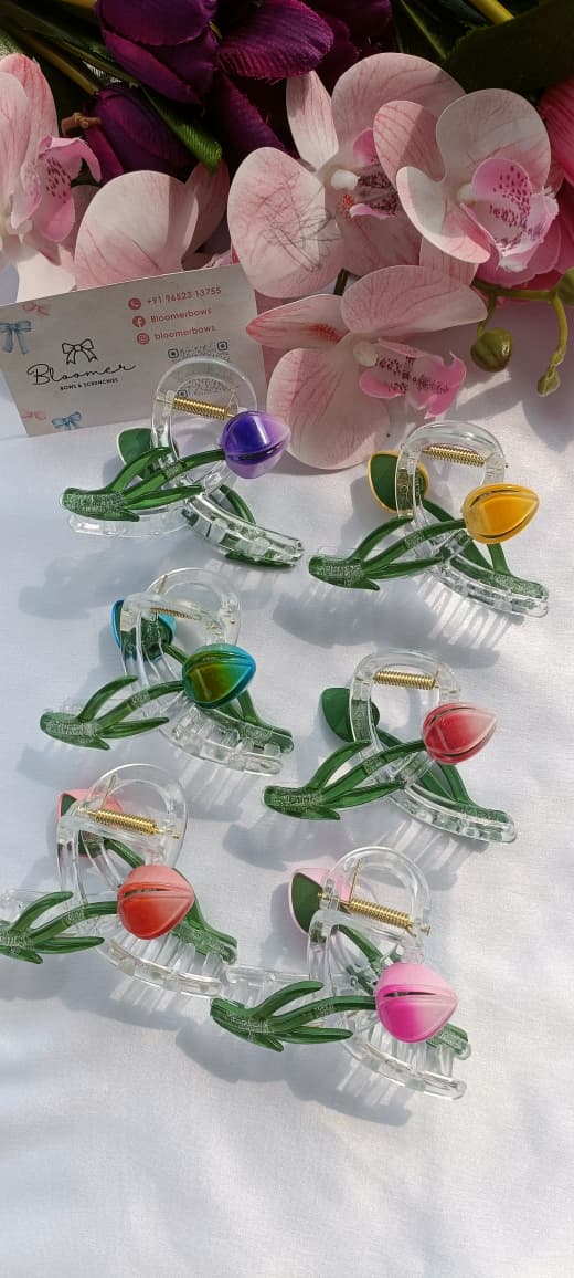 Tulip transparent claw clips