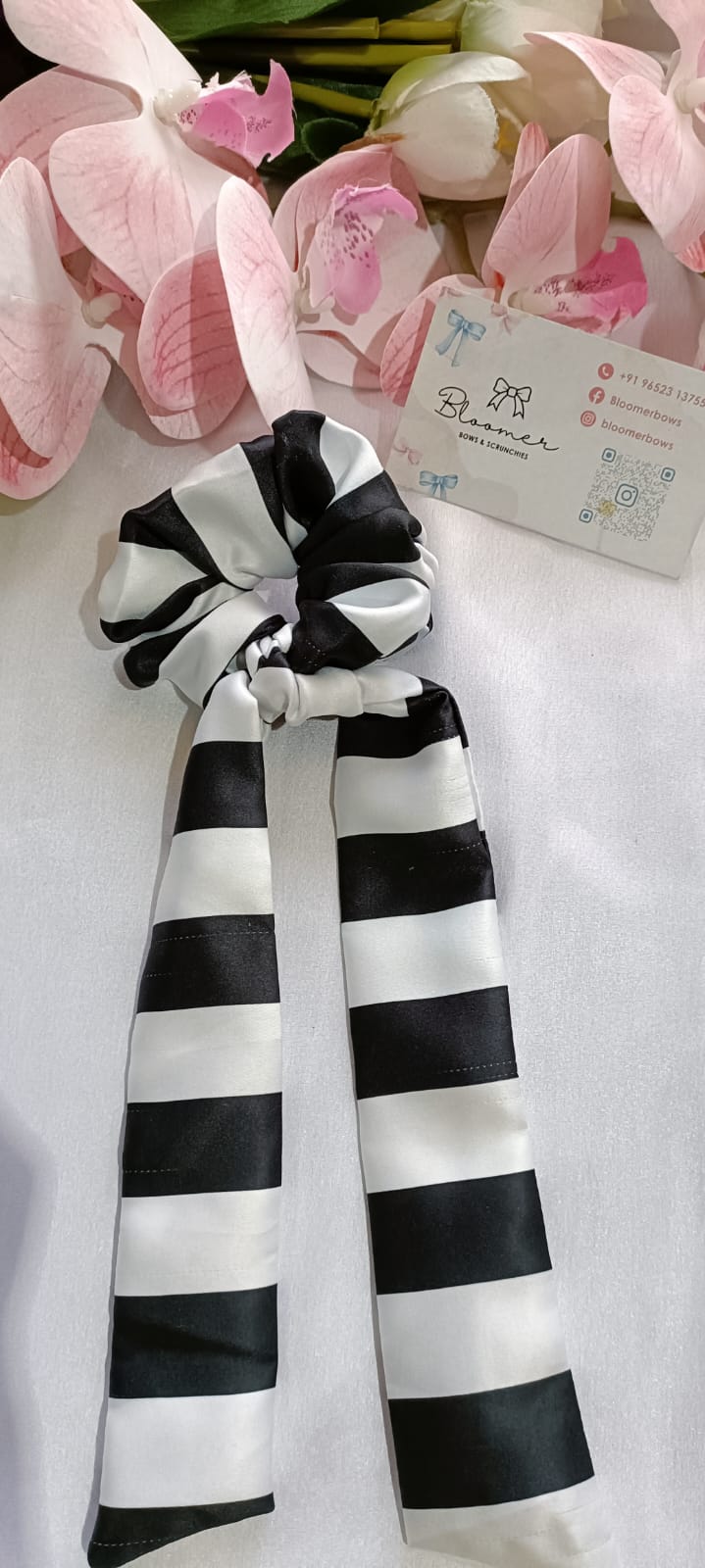 Zebra long tail scrunchy